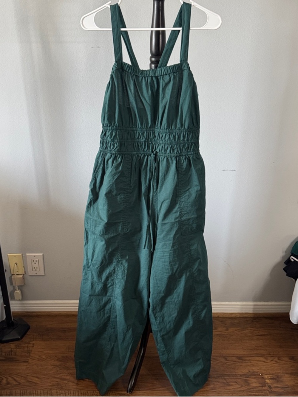 Universal Thread Forest Green Smocked-Waist Wide Leg Jumpsuit 6.T